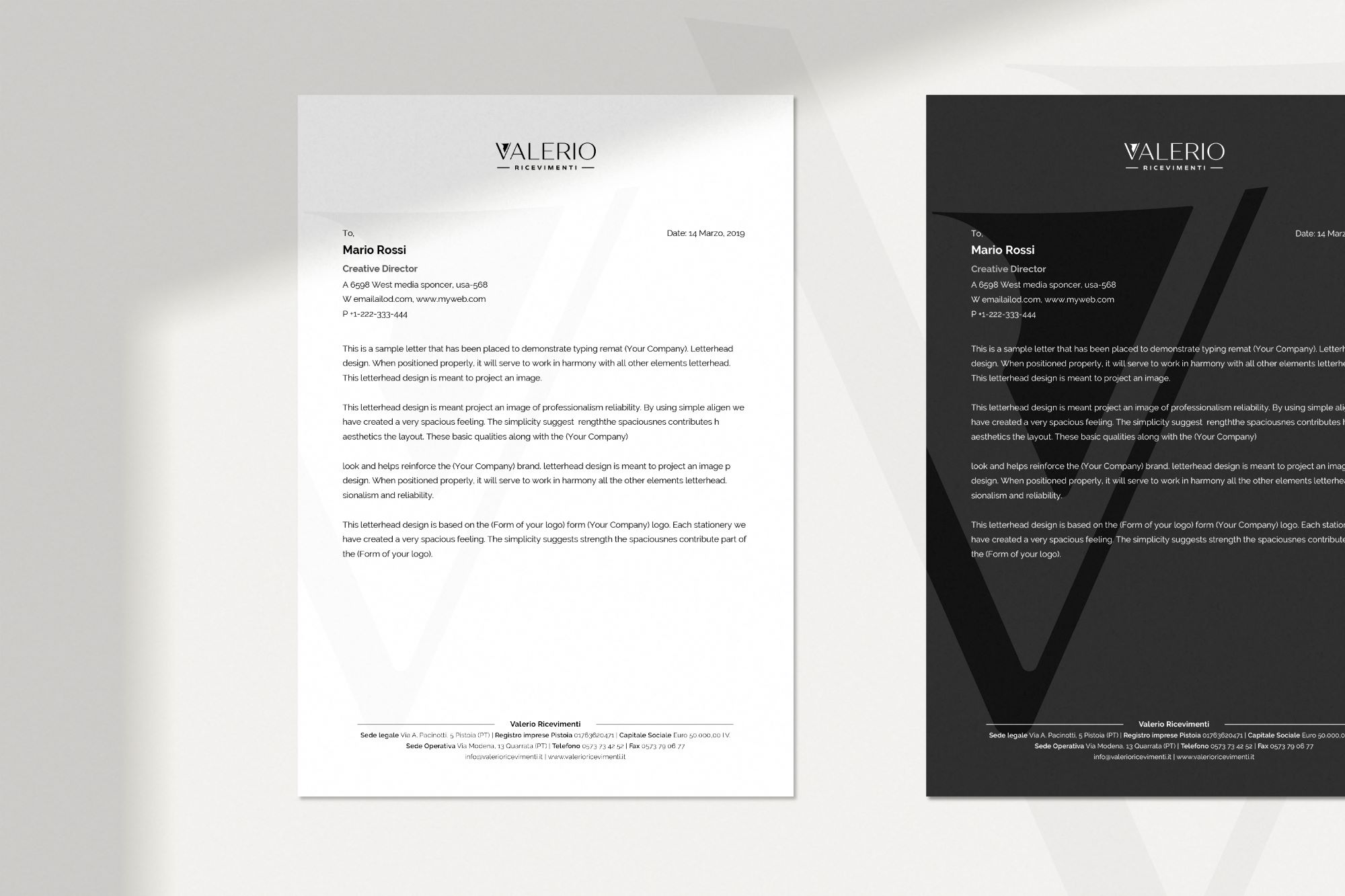 Head Letter Valerio by Taak Web Agency Prato